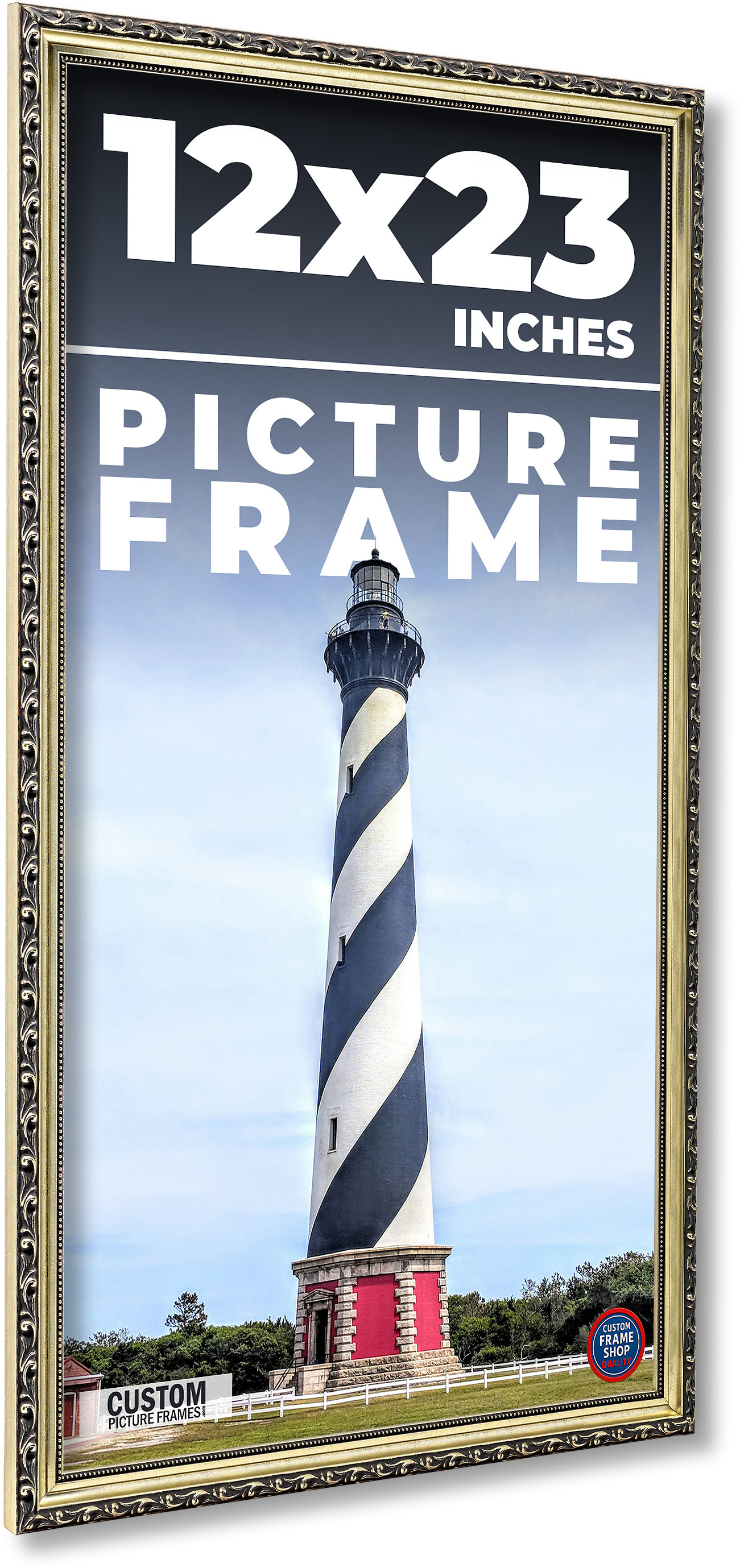12x23 Frame Silver Solid Wood Picture Frame Width 1.125 Inches | Interior Frame main product image