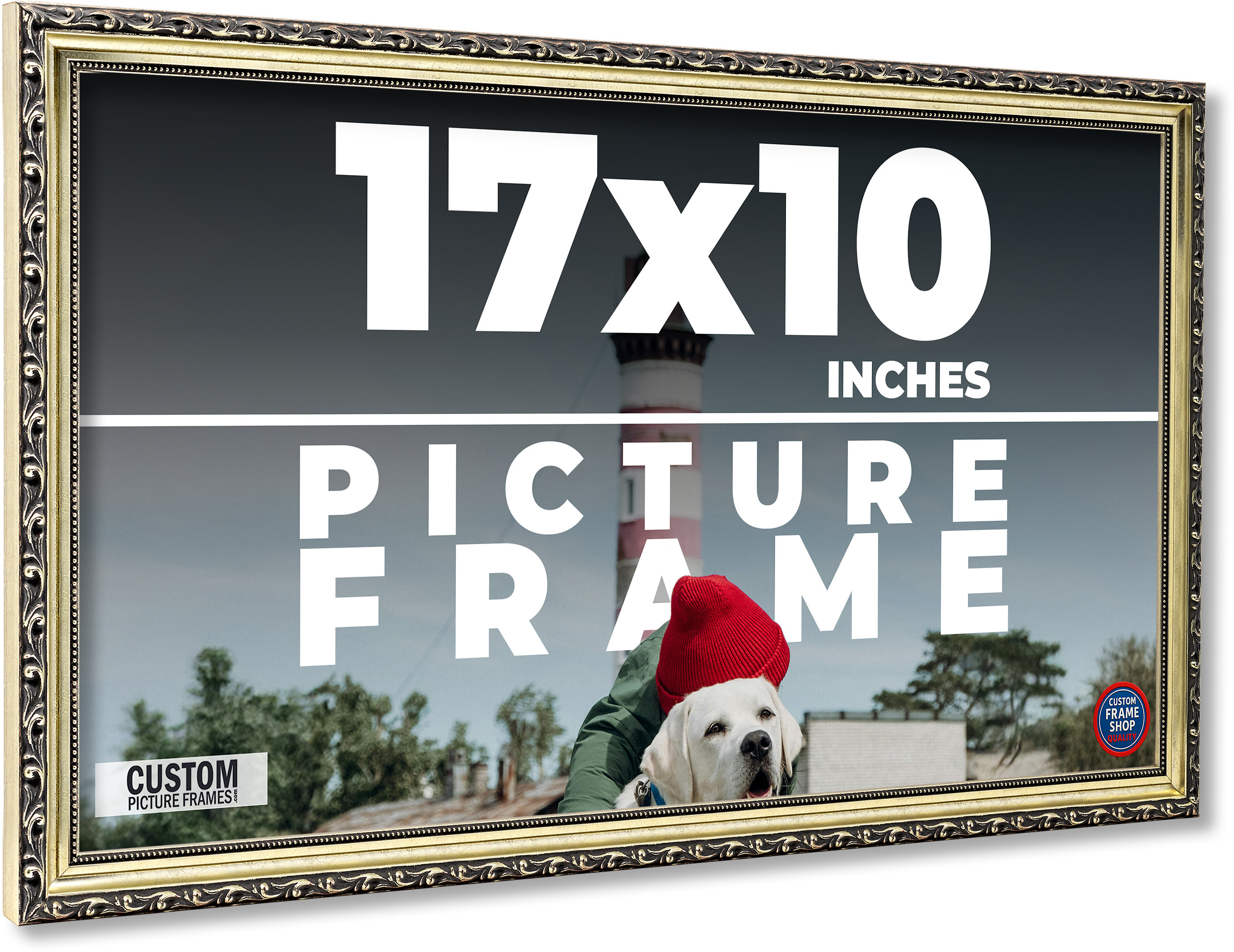 17x10 Frame Silver Solid Wood Picture Frame Width 1.125 Inches | Interior Frame main product image