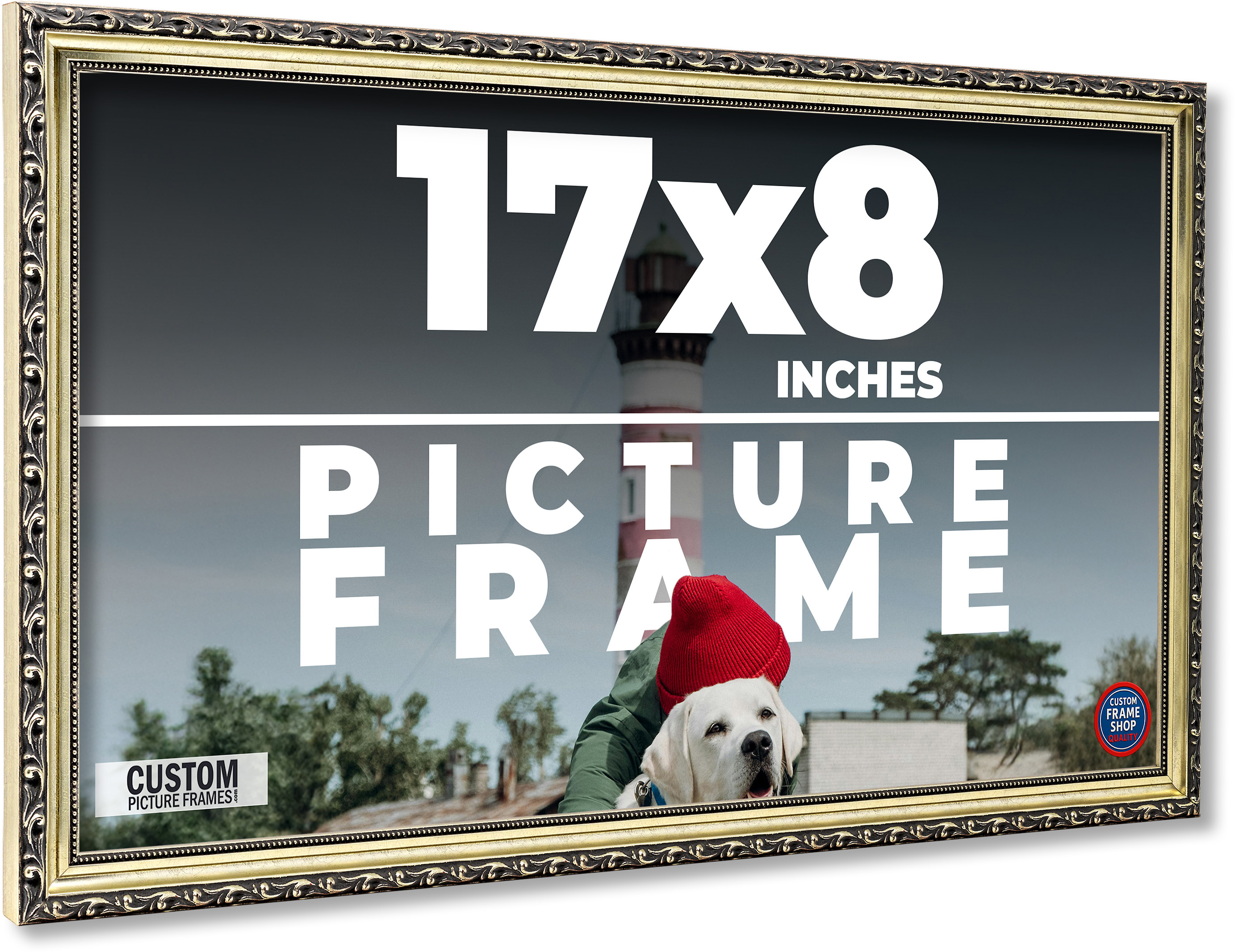 17x8 Frame Silver Solid Wood Picture Frame Width 1.125 Inches | Interior Frame D main product image