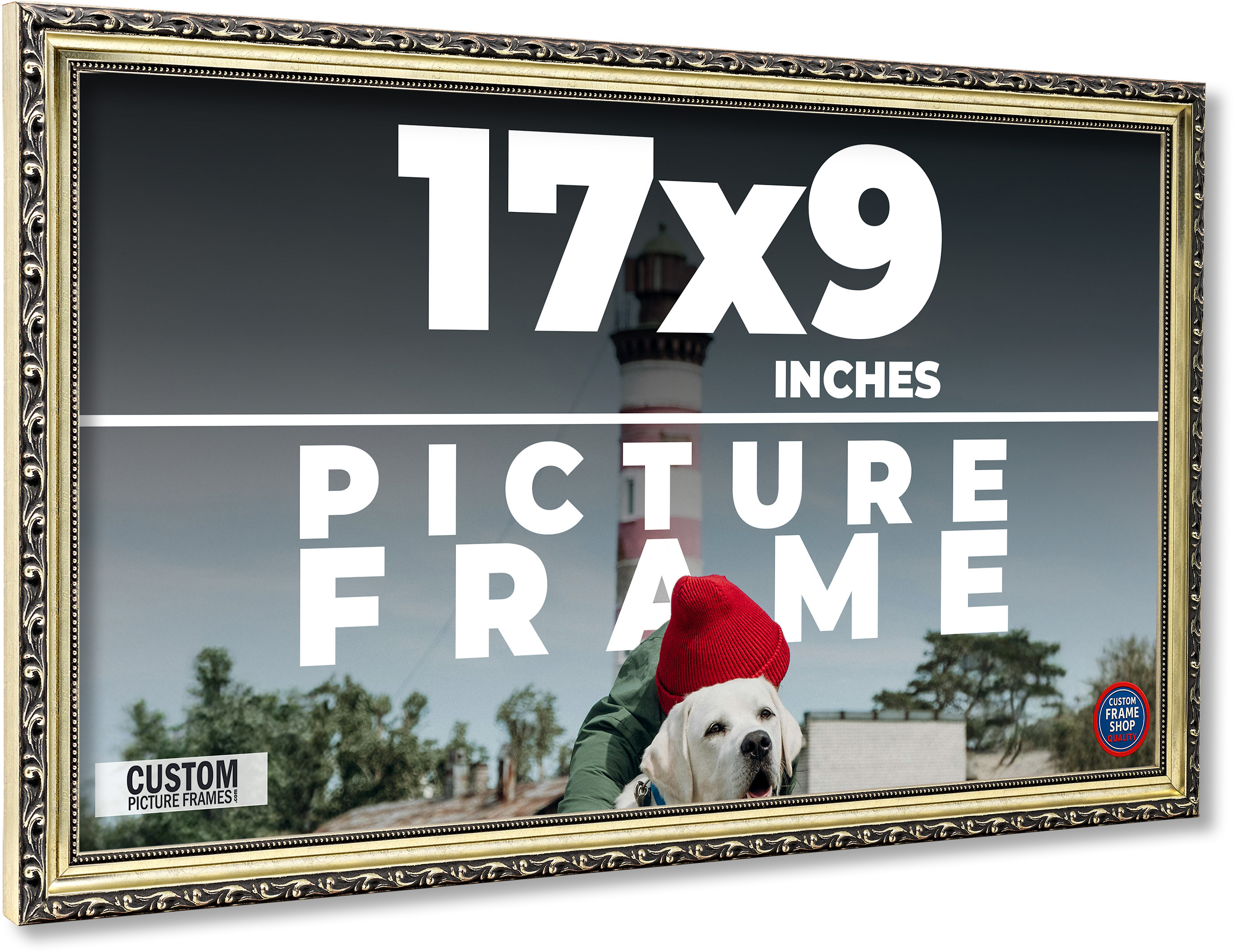 17x9 Frame Silver Solid Wood Picture Frame Width 1.125 Inches | Interior Frame D main product image