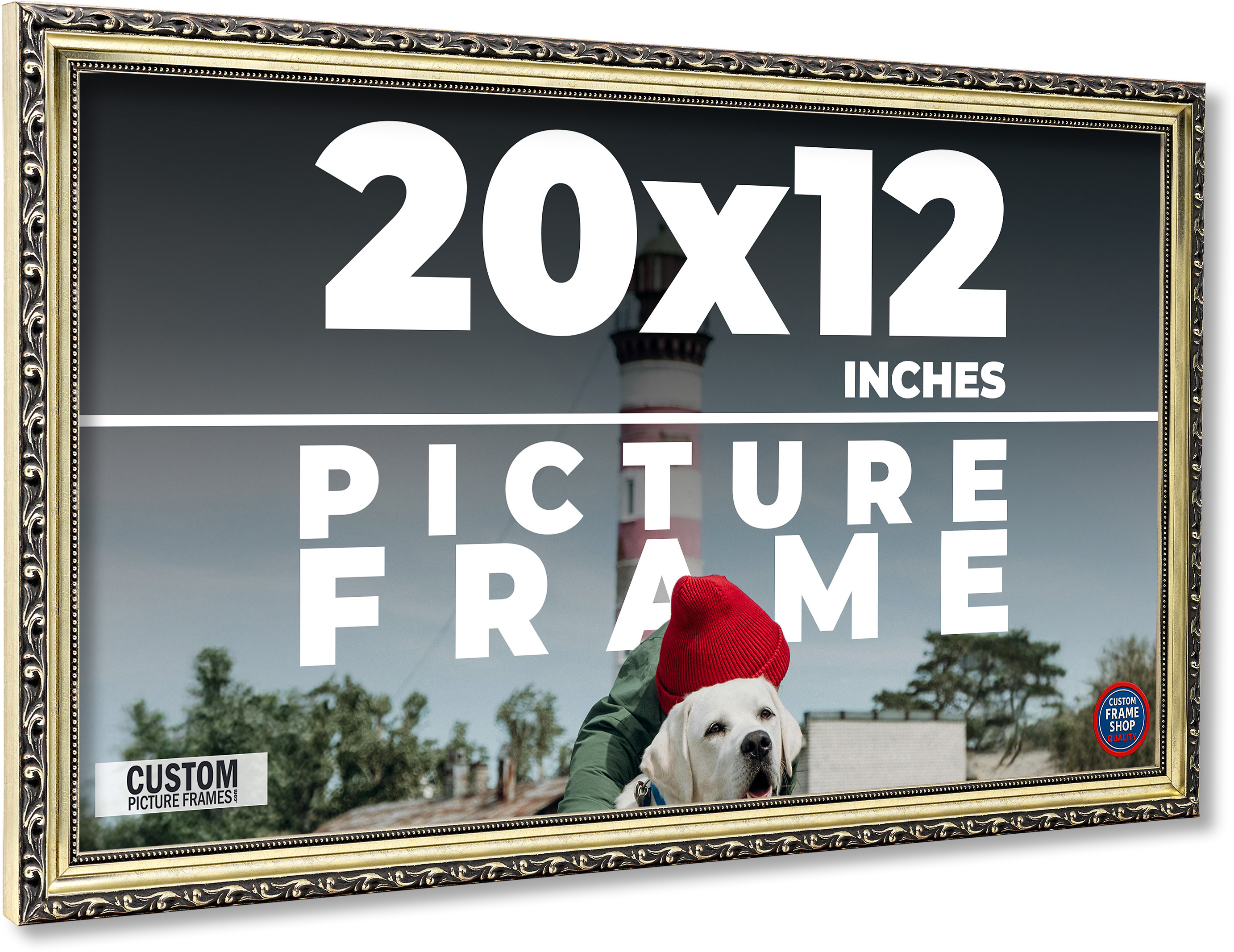 20x12 Frame Silver Solid Wood Picture Frame Width 1.125 Inches | Interior Frame main product image