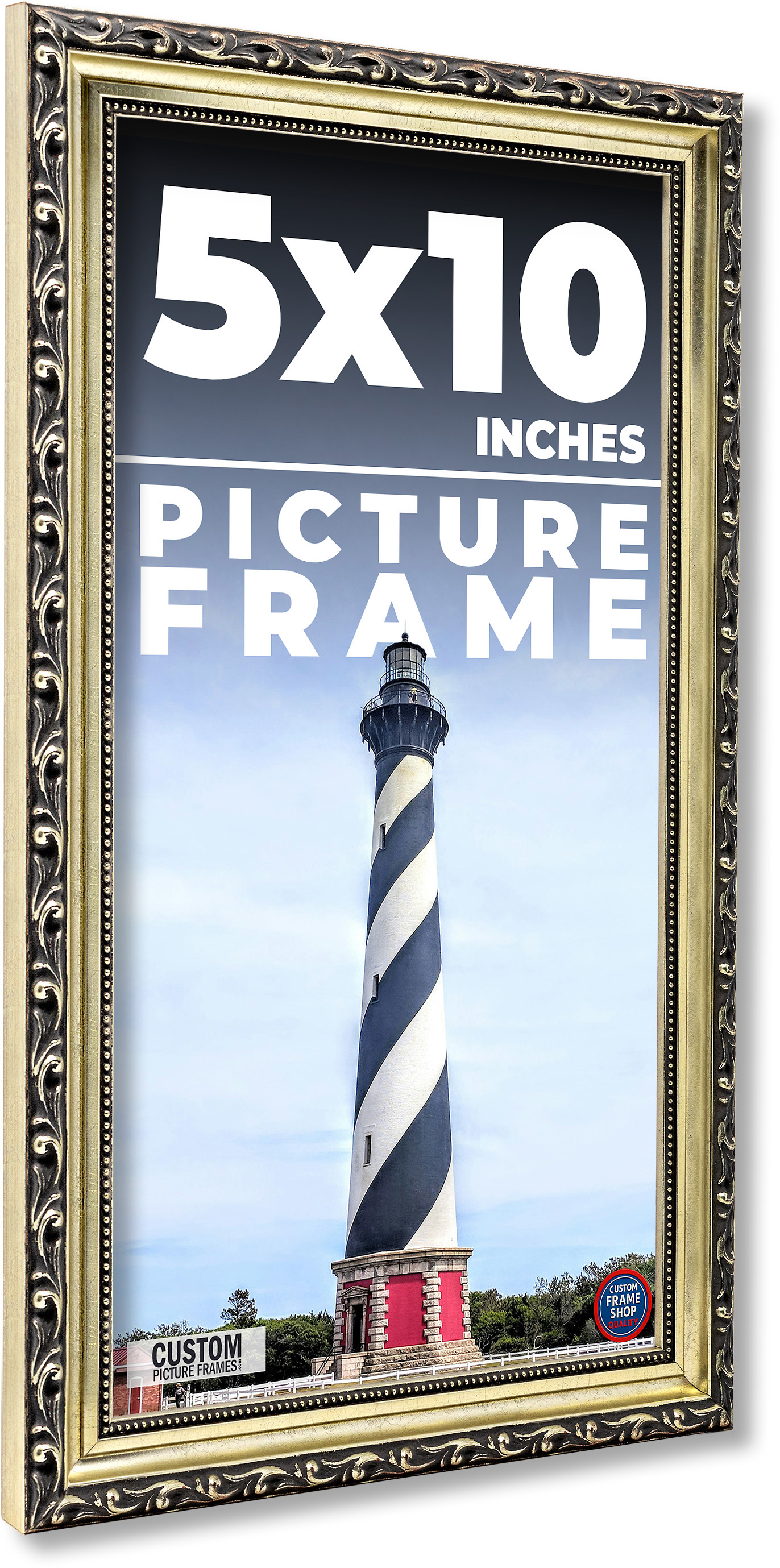 5×10 In Frame Silver Solid Wood Picture Frame Width 1.125 Inches | Interior Fram