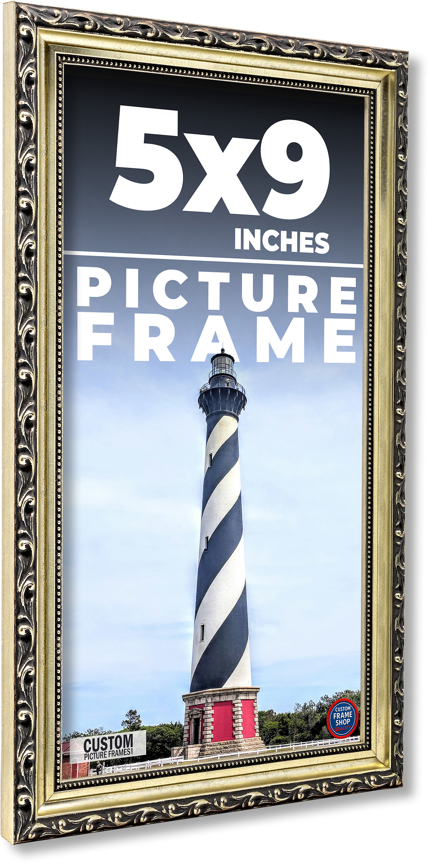 5×9 In Frame Silver Solid Wood Picture Frame Width 1.125 Inches | Interior Frame