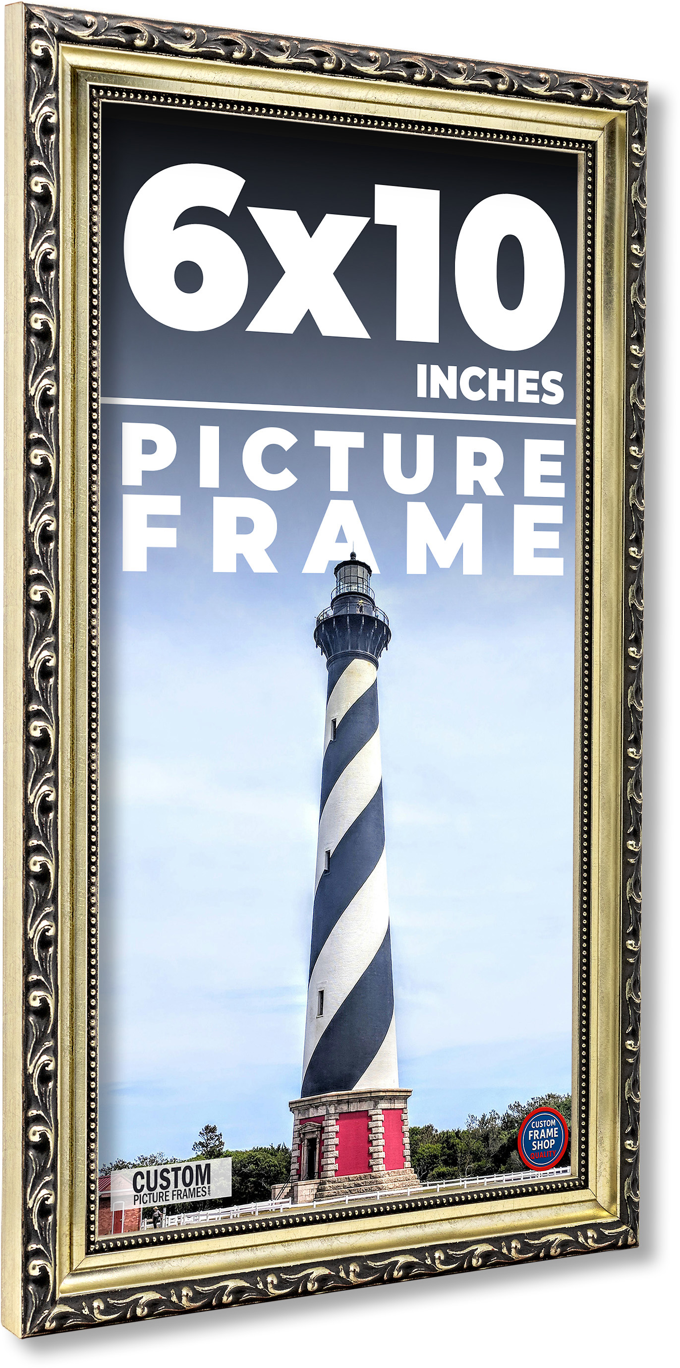6x10 Frame Silver Solid Wood Picture Frame Width 1.125 Inches | Interior Frame D main product image
