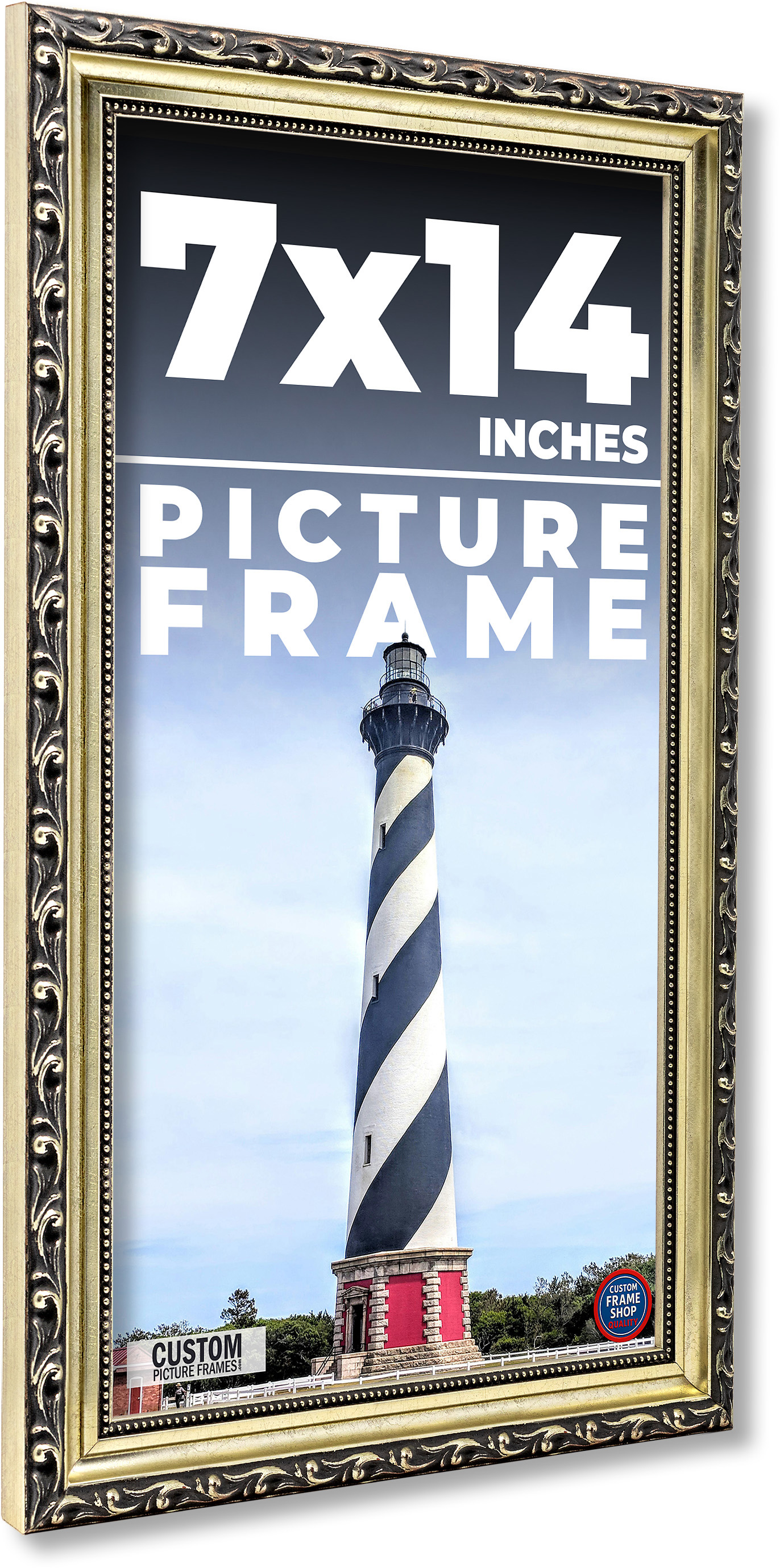 7x14 Frame Silver Solid Wood Picture Frame Width 1.125 Inches | Interior Frame D main product image