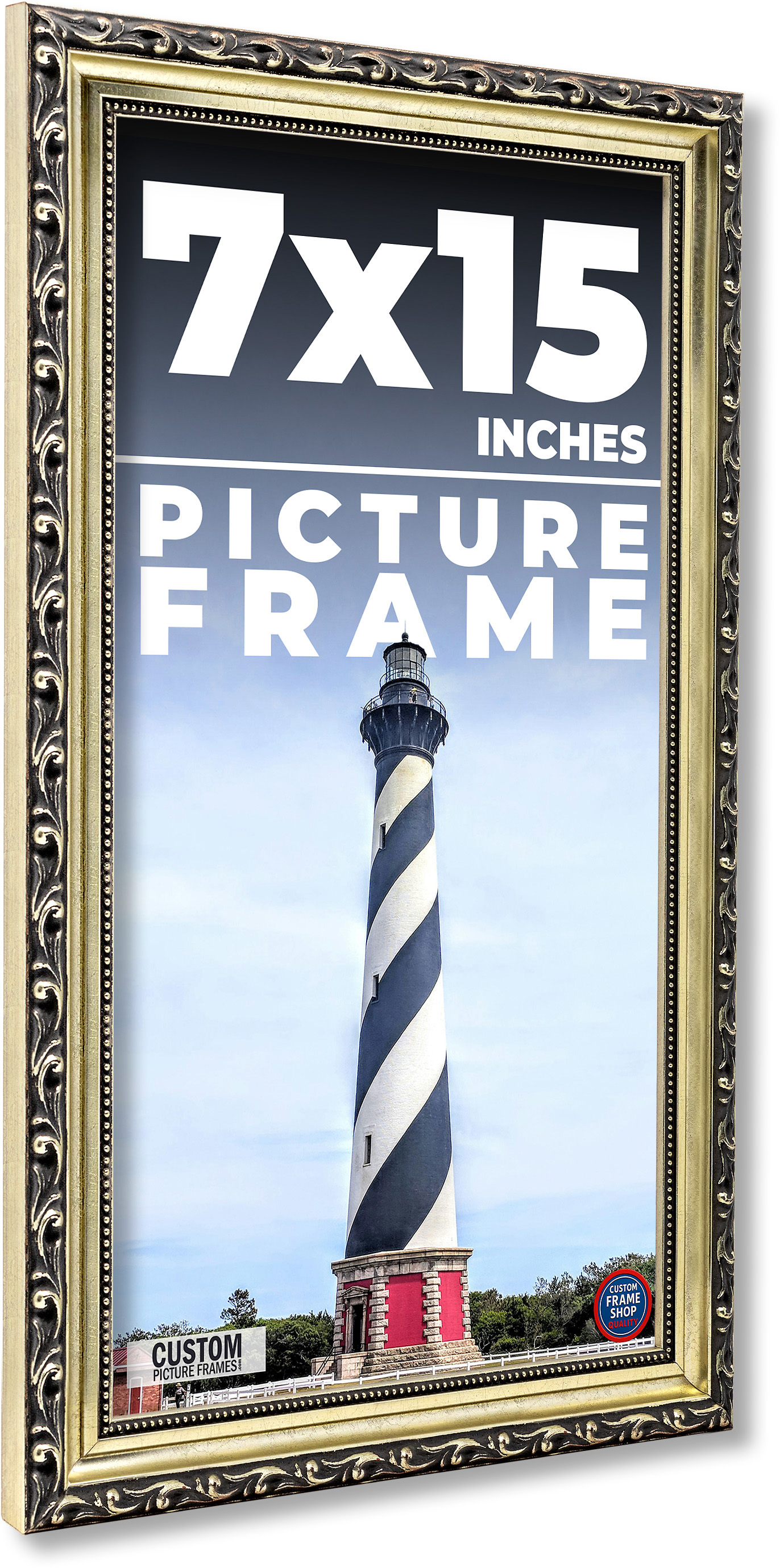 7x15 Frame Silver Solid Wood Picture Frame Width 1.125 Inches | Interior Frame D main product image
