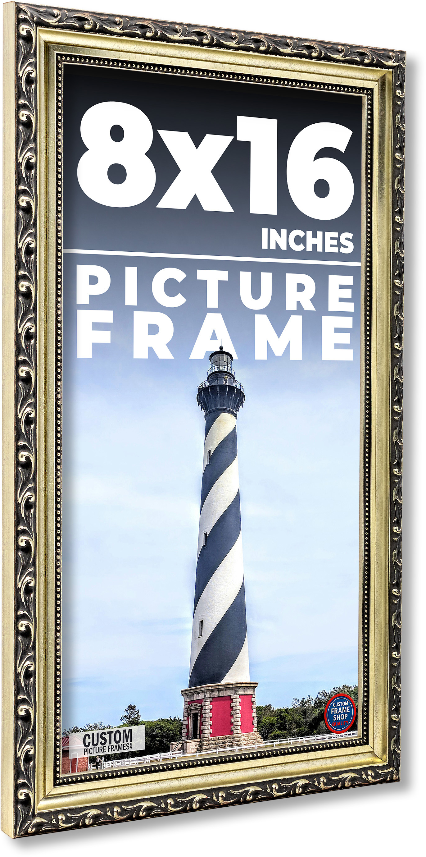 8x16 Frame Silver Solid Wood Picture Frame Width 1.125 Inches | Interior Frame D main product image