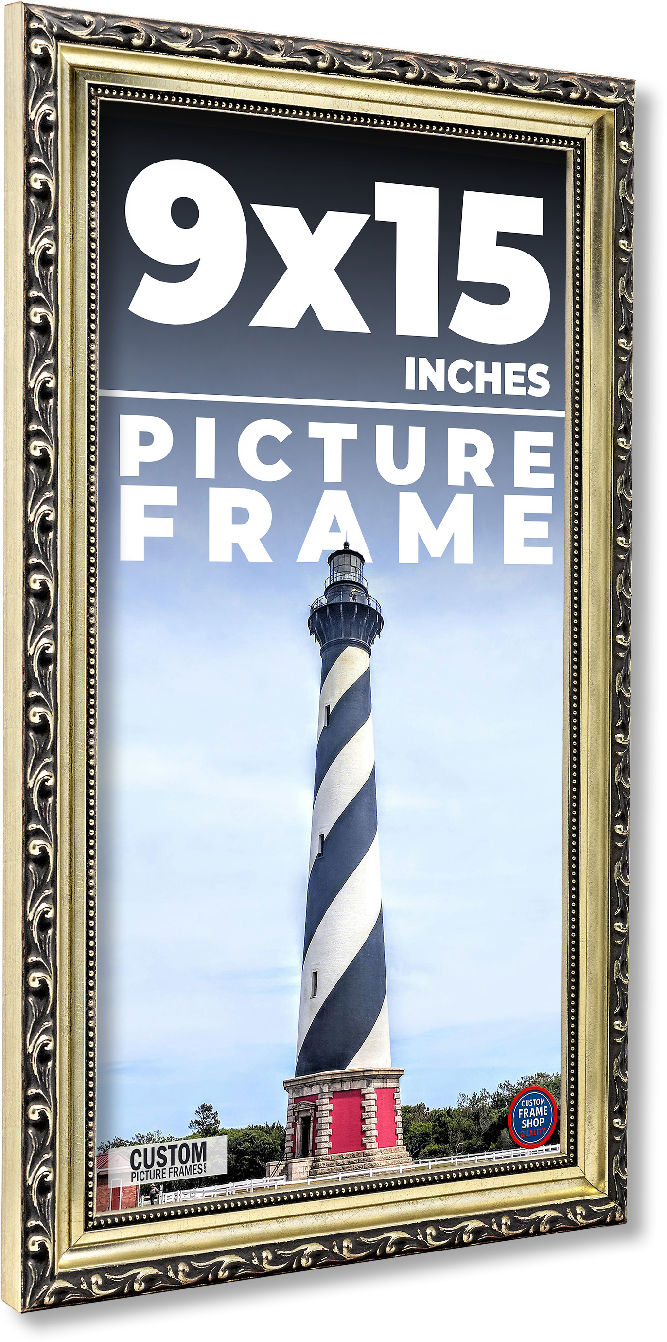 9x15 Frame Silver Solid Wood Picture Frame Width 1.125 Inches | Interior Frame D main product image