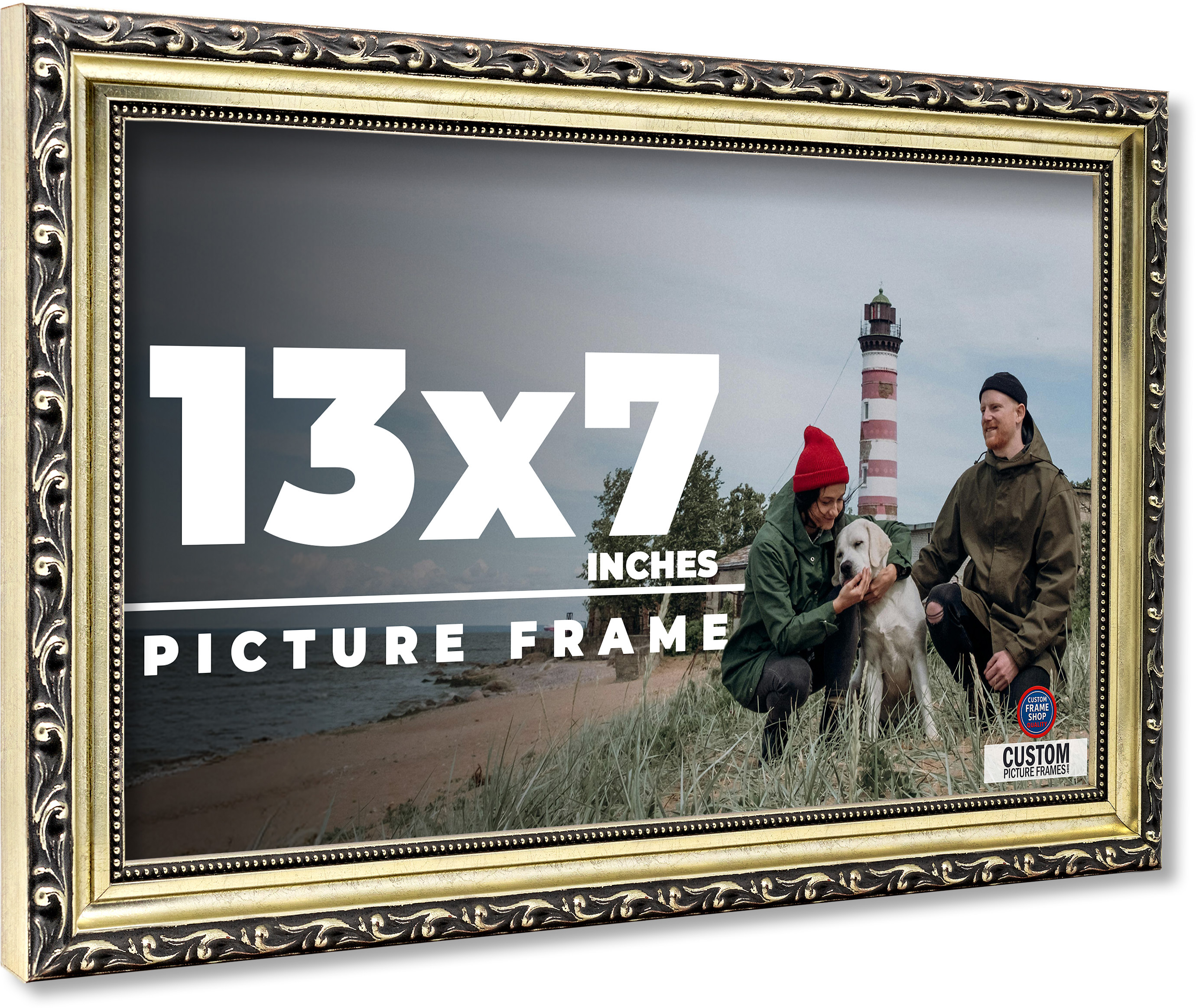13x7 Frame Silver Solid Wood Picture Frame Width 1.125 Inches | Interior Frame D main product image