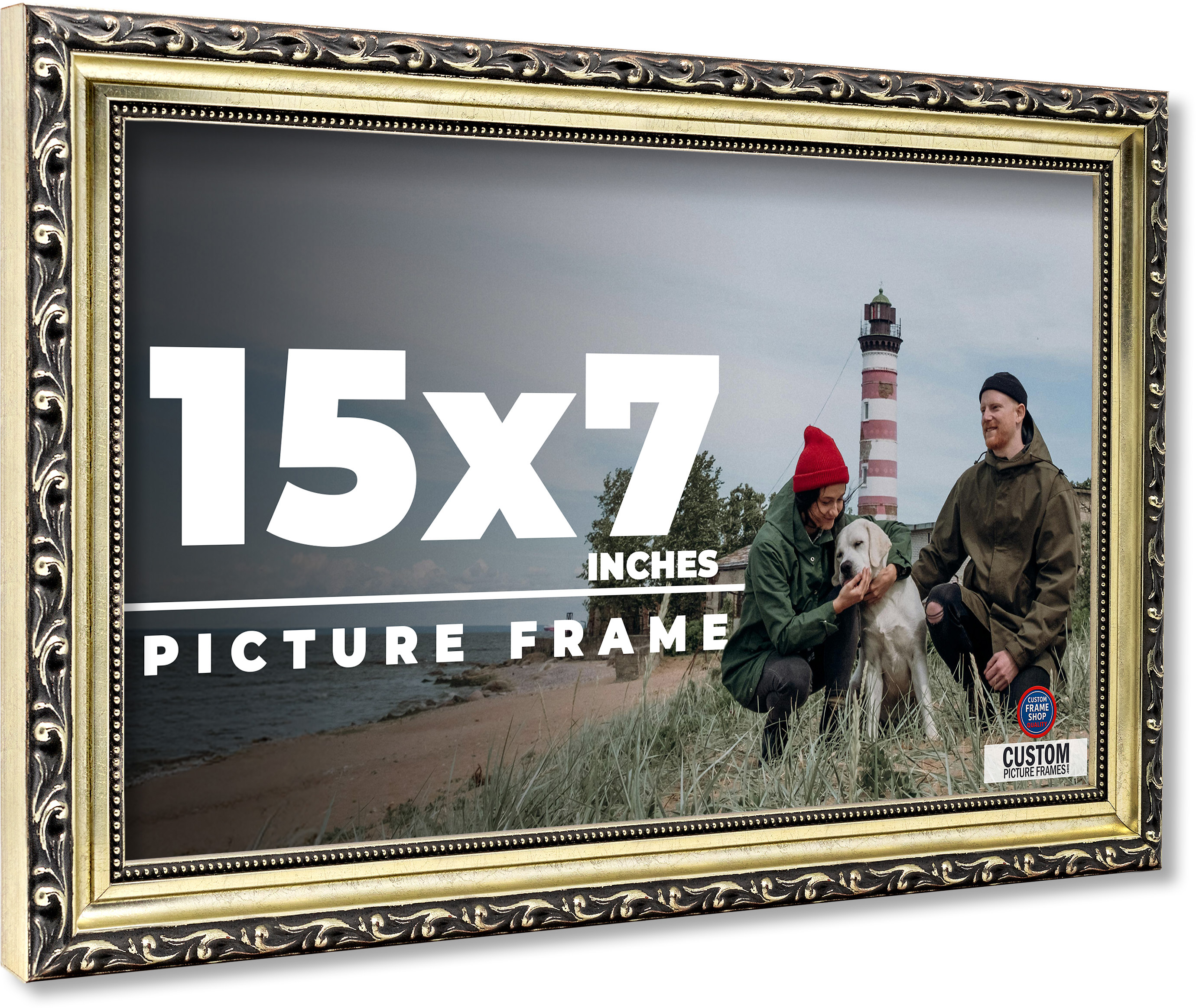 15x7 Frame Silver Solid Wood Picture Frame Width 1.125 Inches ...