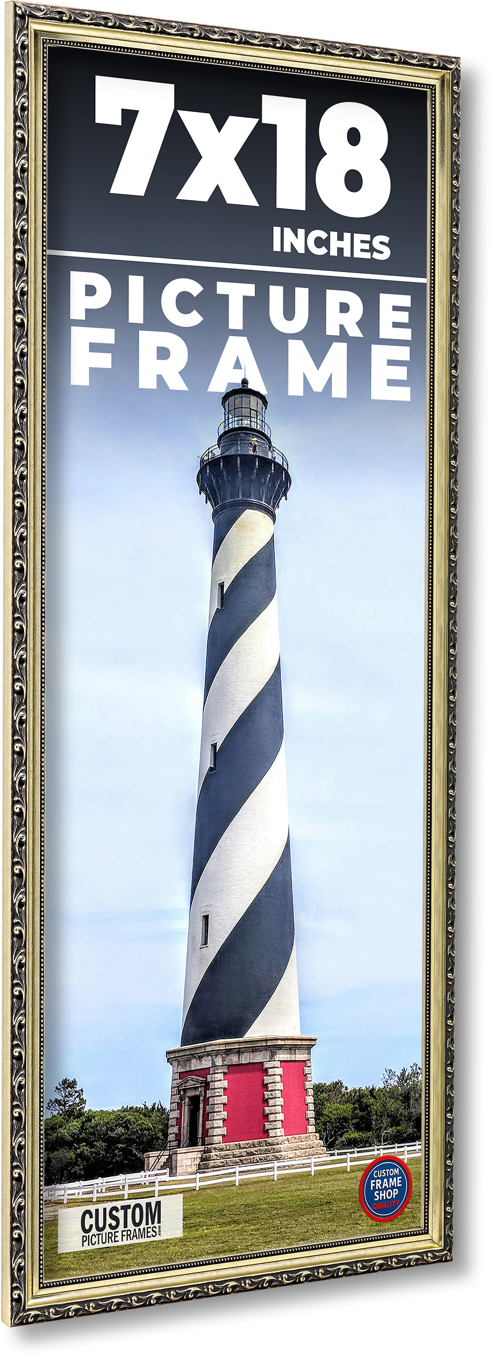 7x18 Frame Silver Solid Wood Picture Frame Width 1.125 Inches | Interior Frame D main product image