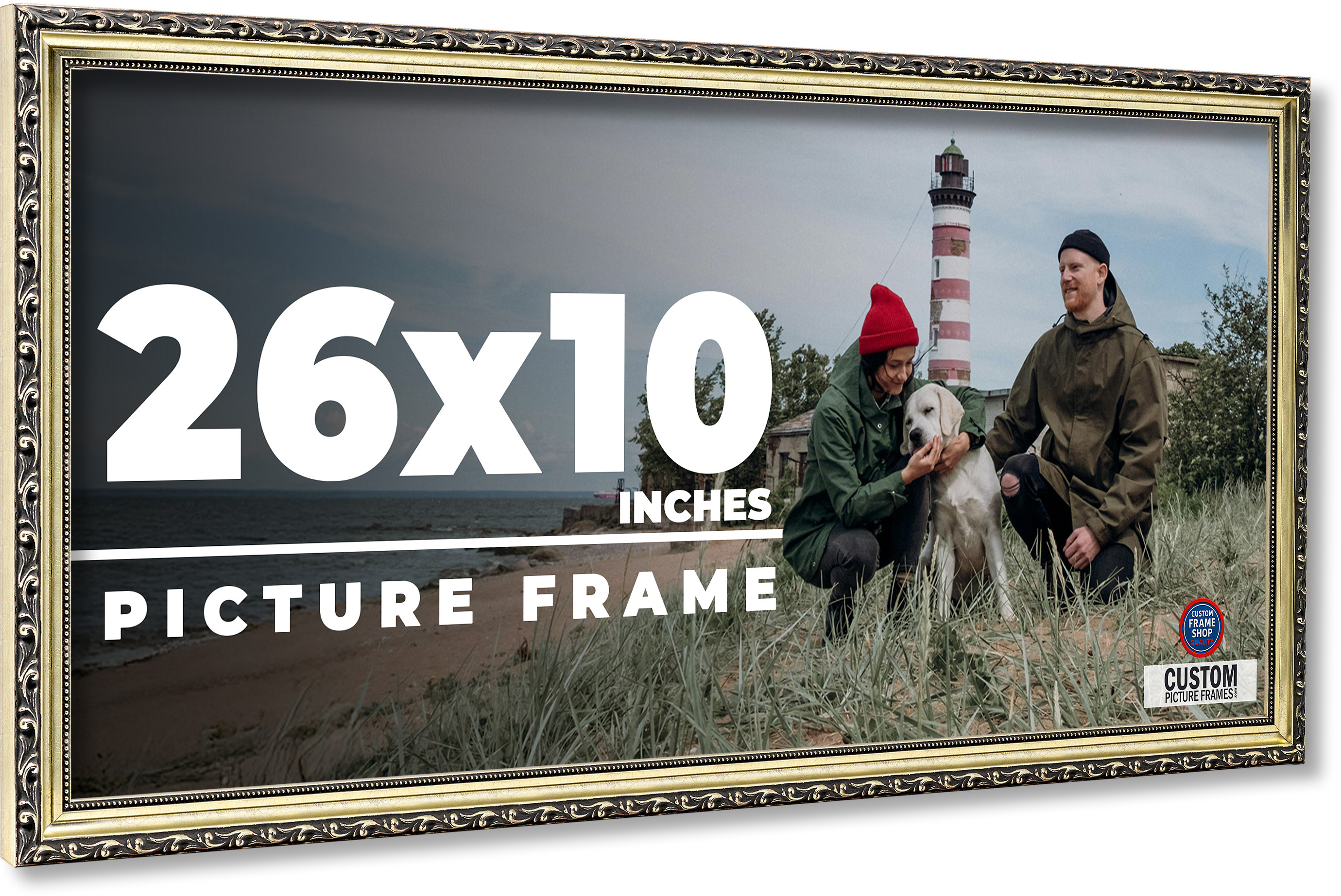 26x10 Frame Silver Solid Wood Picture Frame Width 1.125 Inches | Interior Frame main product image