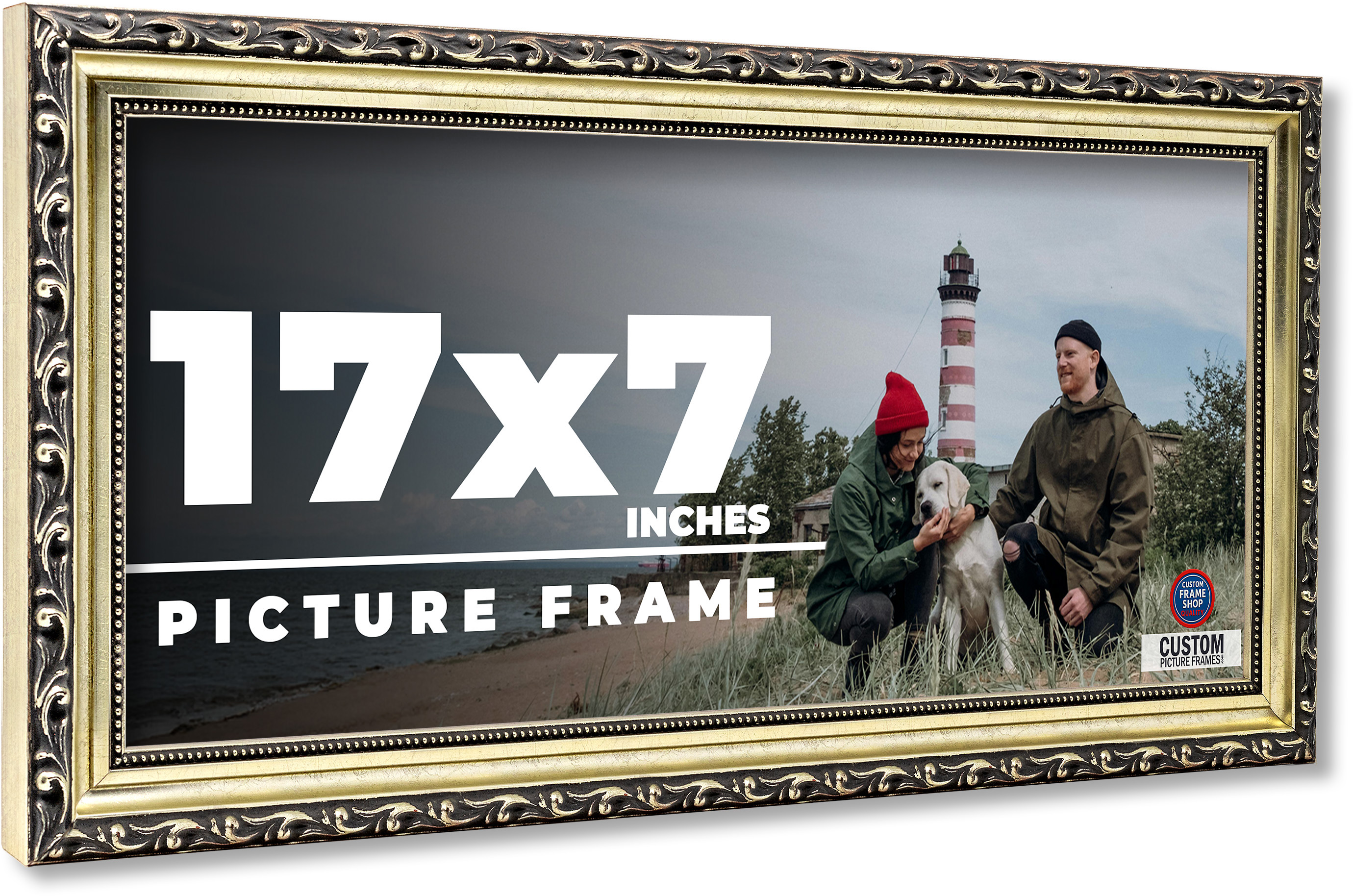 17x7 Frame Silver Solid Wood Picture Frame Width 1.125 Inches | Interior Frame D main product image