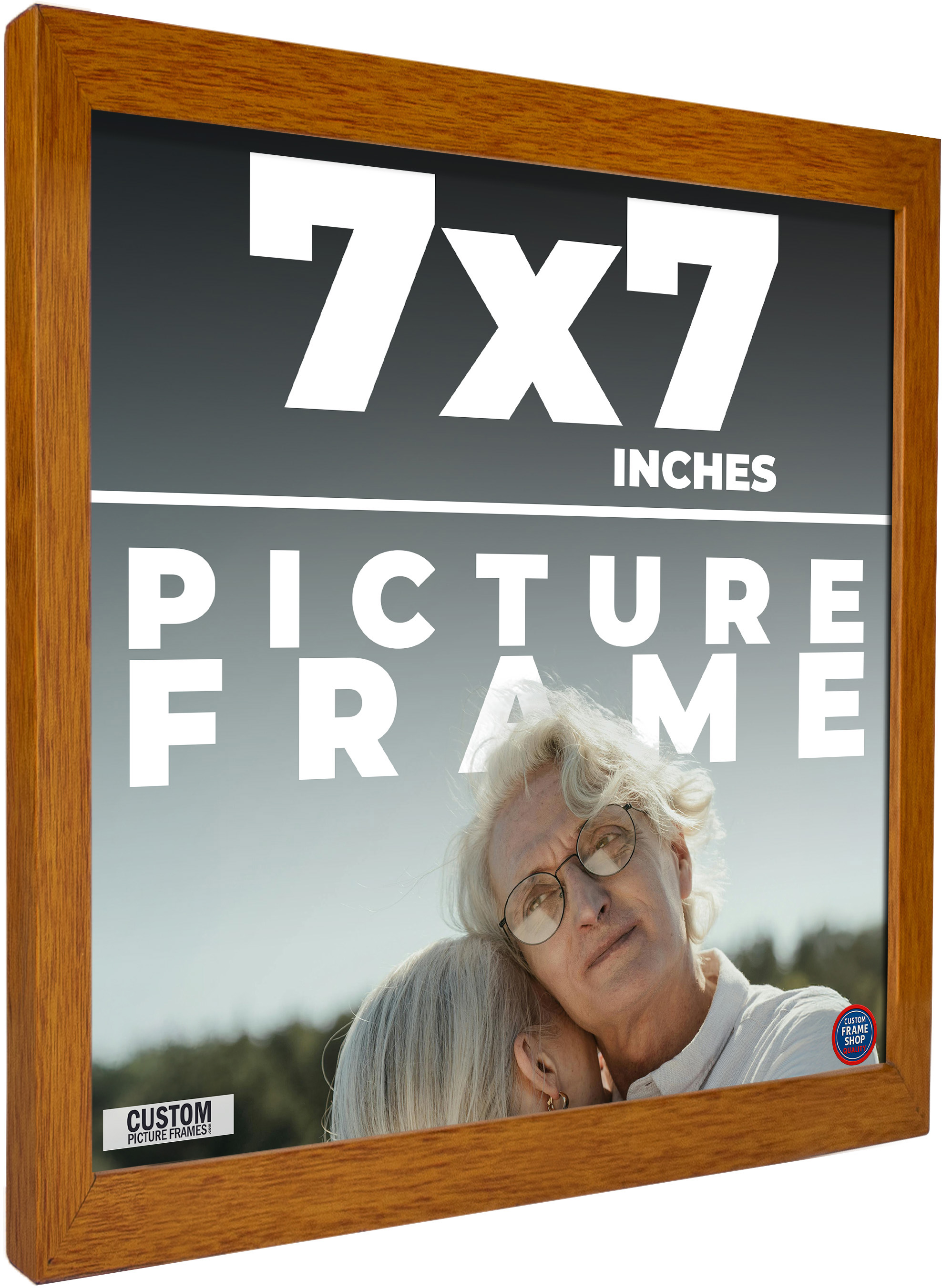 Square Slim Profile Brown Picture Frame – UV Acrylic, Backing, Hanging Hardware