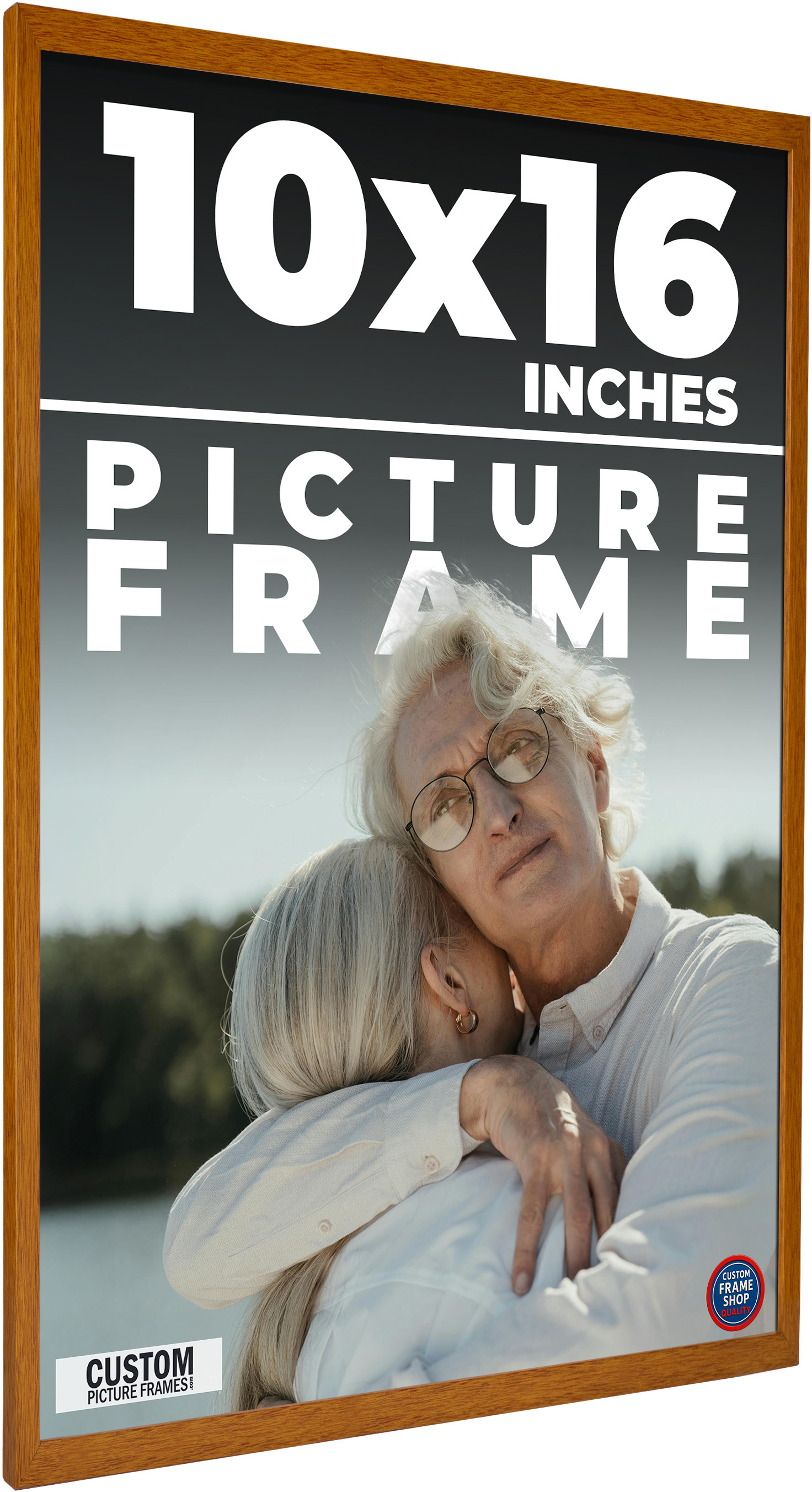 Slim Profile Brown Frame – UV Acrylic, Backing Board, Hanging Hardware Included