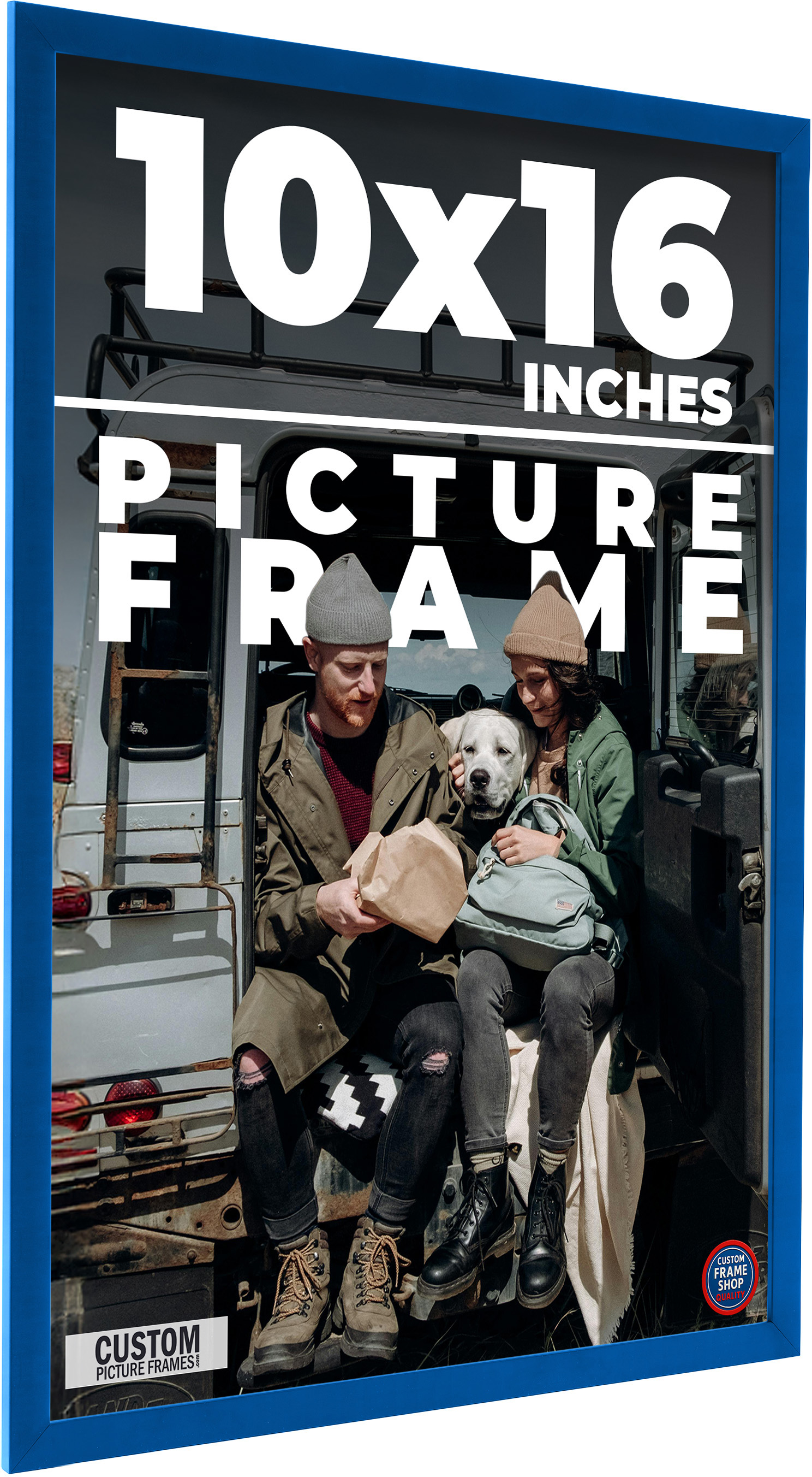 Classic Modern Blue Picture Frame – UV Acrylic,Backing, Hanging Hardware
