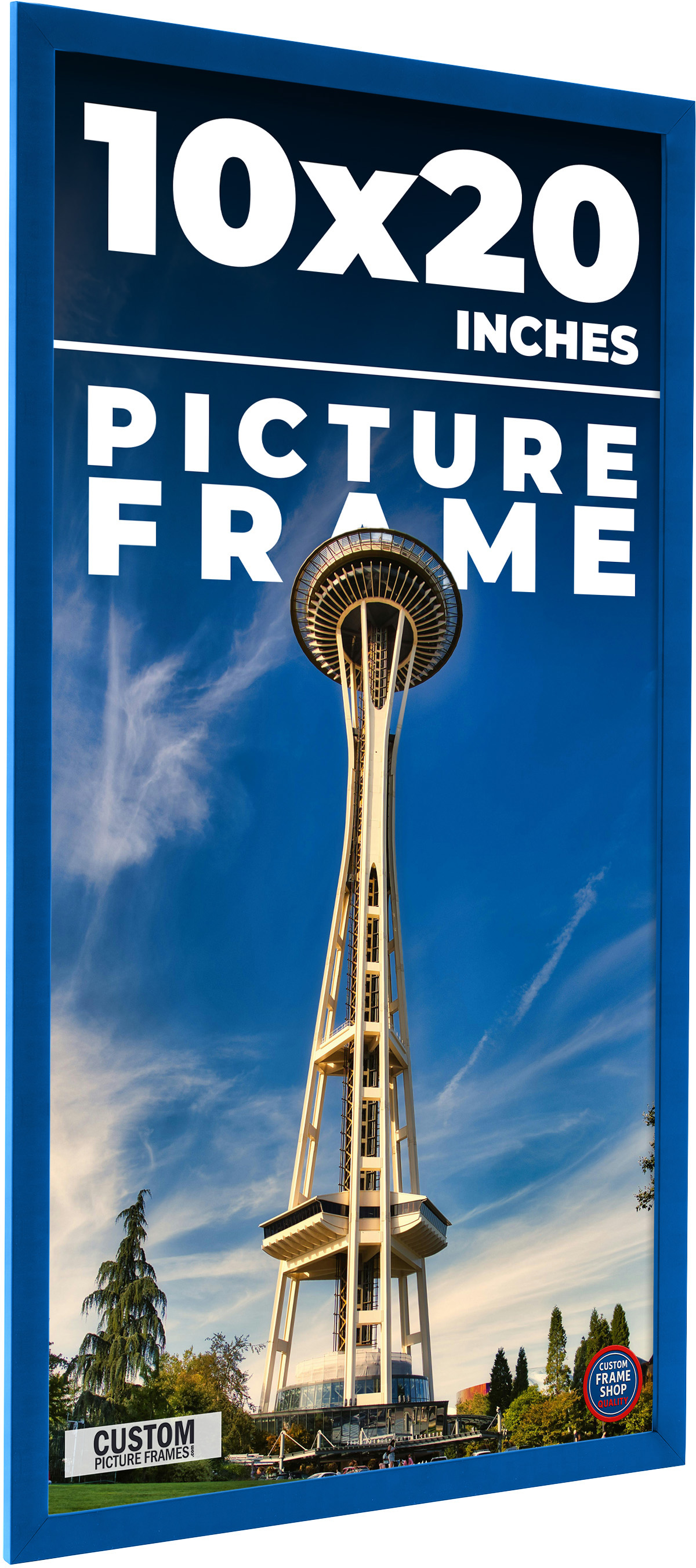 Panoramic Classic Modern Blue Frame – UV Acrylic, Backing, Hanging Hardware